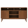 Mobile TV in Legno di Noce con Ante e Scaffali 120x40x75 cm