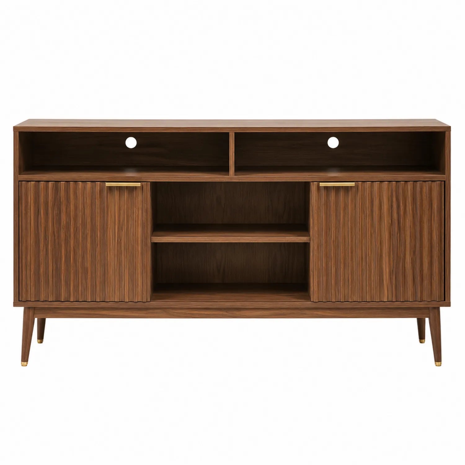 Mobile TV in Legno di Noce con Ante e Scaffali 120x40x75 cm