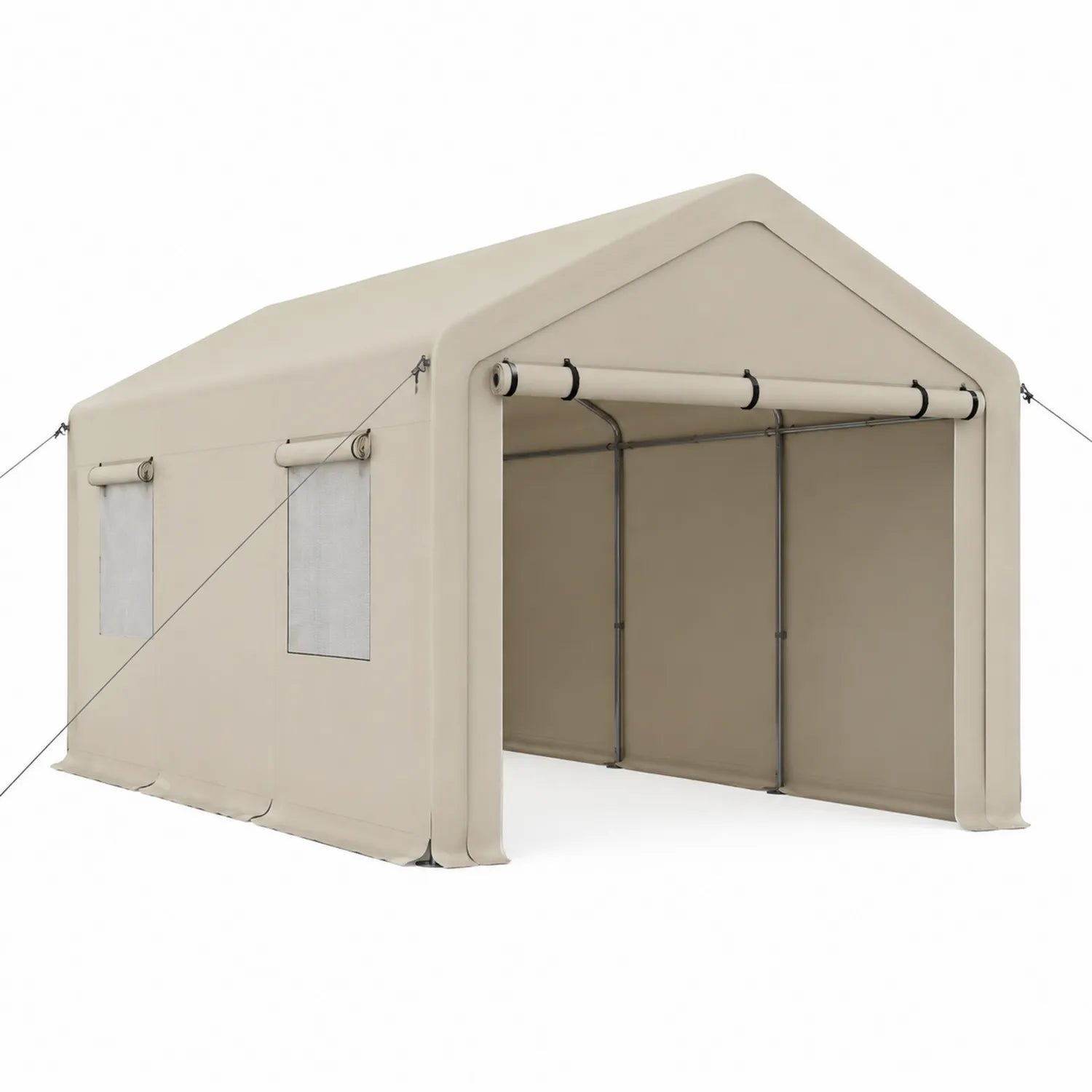 Tenda da Giardino in Poliestere e Acciaio Beige 300x200x250 cm