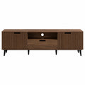 Credenza TV in Legno MDF Marrone con Ante e Cassetto 150x40x50 cm