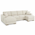 Divano angolare in tessuto poliestere beige