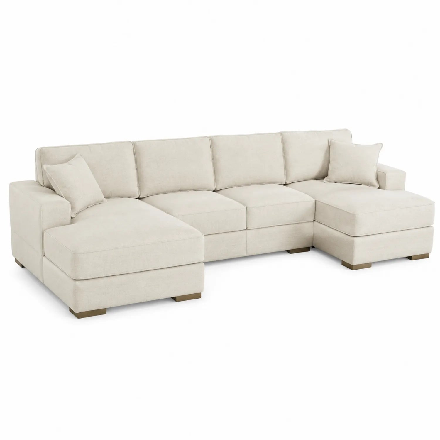 Divano angolare in tessuto poliestere beige