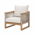 Poltrona da Esterno in Legno e Tessuto Beige