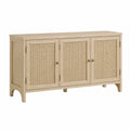 Credenza in legno e rattan beige 3 porte