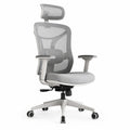 Sedia da ufficio ergonomica in rete e tessuto grigio
