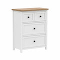 Cassettiera in Legno di Pino con 4 Cassetti Bianco 80x40x120 cm