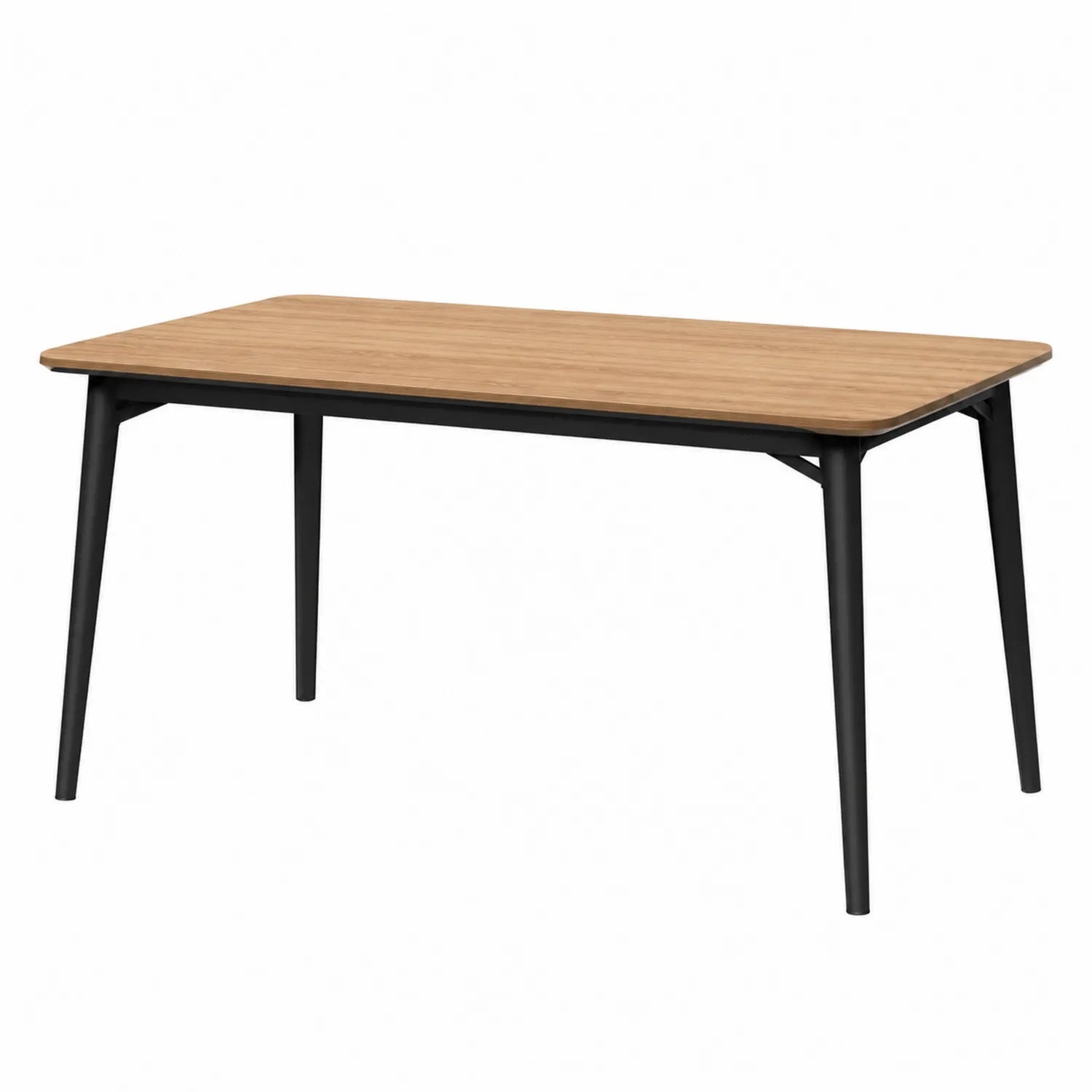 Tavolo da pranzo rettangolare in MDF e metallo con gambe nere