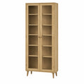 Armadio in legno di rovere con ante in vetro 180x80x30 cm