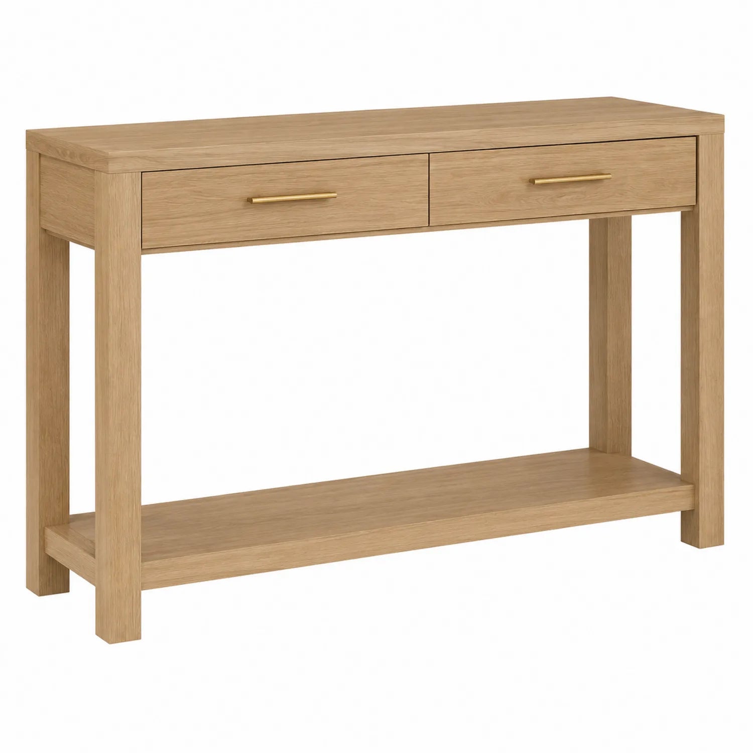 Consolle in Legno di Rovere con Cassetti e Ripiano 120x35x80 cm