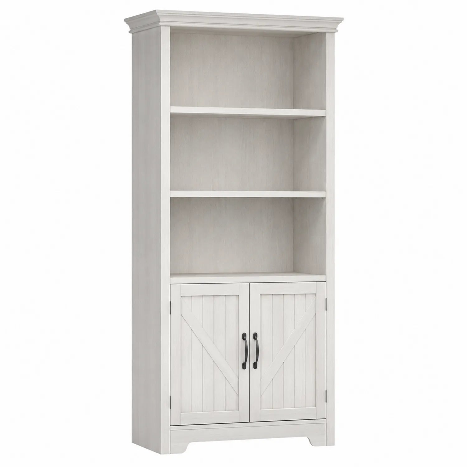 Libreria in legno ingegnerizzato bianco con ante